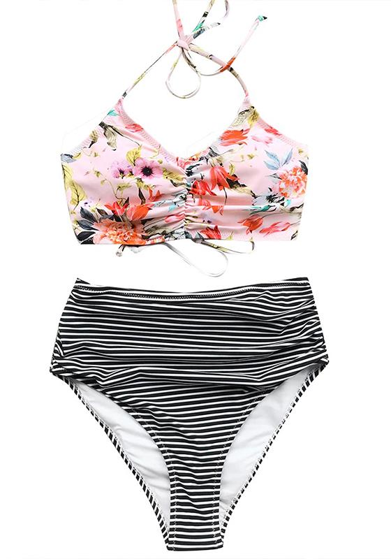 Flower Print Tank Bikini Set