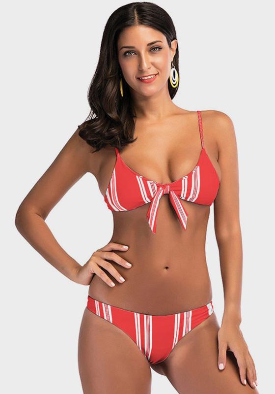 Harus Striped Bather knotted Bikini