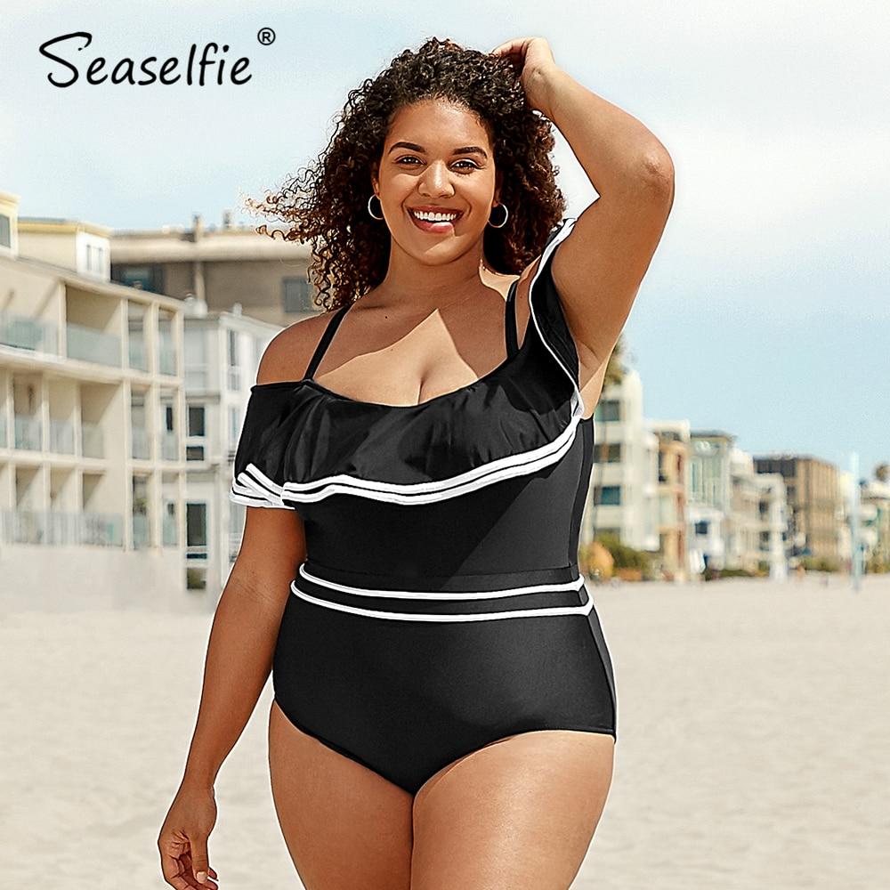 Black White Off-shoulder One Piece